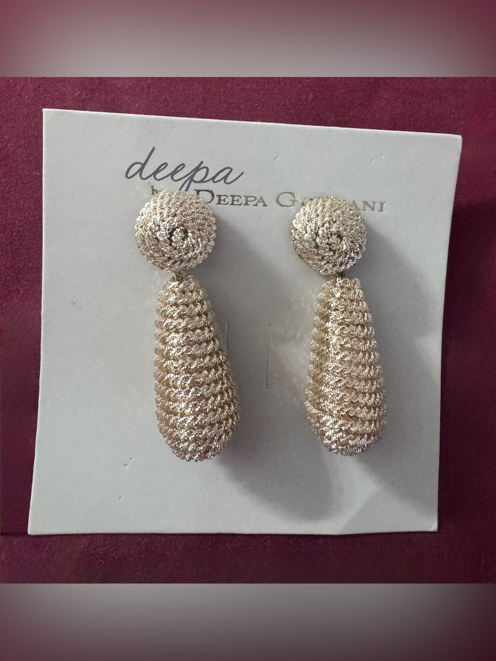 NEW Deepa Gurnani Gold-ToneDrop Earrings